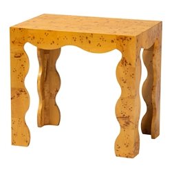 bali & pari Huxley Modern and Contemporary Natural Real Burl Wood End Table